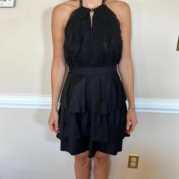 BCBG Maxazria black halter dress